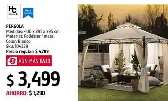 Sodimac Homecenter Pérgola rectangular metal 3 x 4 m oferta