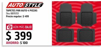 Sodimac Homecenter Set tapetes de piso para automovil 4 pz oferta