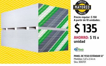 Sodimac Homecenter Panel yeso estandar 1/2" plaka oferta