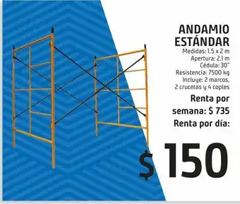 Andamio estándar, renta por día