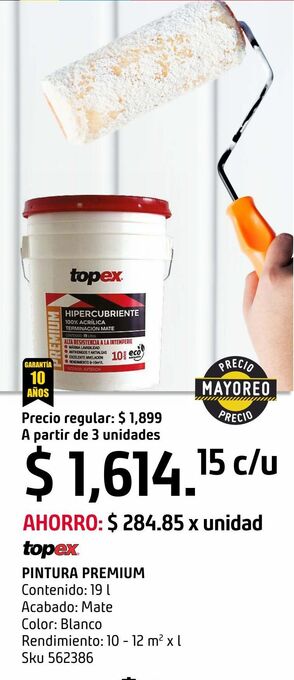 Sodimac Homecenter Pintura premium 19 l blanco oferta