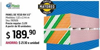Sodimac Homecenter Panel de yeso rh 1/2m oferta