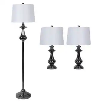 Sam's Club Juego de lámparas member's mark pie y mesa níquel negro 3 pzas oferta