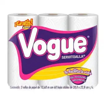Servitoalla vogue 3 rollos, 60 hojas dobles