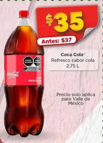 Bodega Aurrerá Refresco de cola coca cola 2.75l oferta