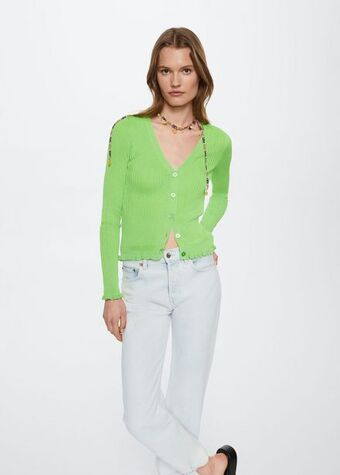 Mango Cárdigan punto canalé oferta