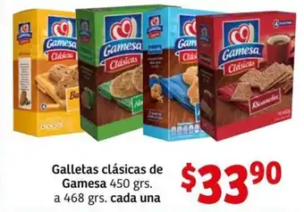 Galletas Clásicas de Gamesa 450g a 468g Cada Una