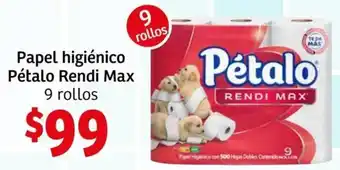 Soriana Mercado Papel Higiénico Pétalo Rendi Max 9 Rollos oferta