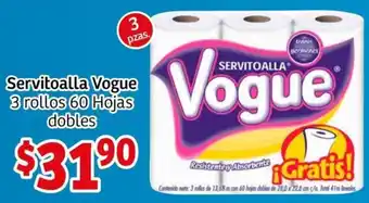 Servitoalla Vogue 3 Rollos 60 Hojas Dobles