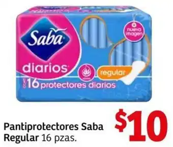 Soriana Mercado Pantiprotectores Saba Regular 16 pzas oferta