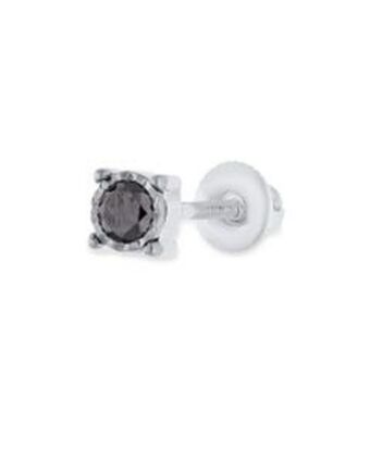 Joyerías Bizzarro Arete individual de oro blanco con diamante negro oferta