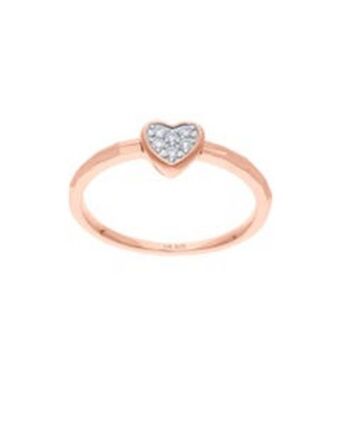 Joyerías Bizzarro Anillo de oro rosa 14k con 6 puntos de diamante oferta