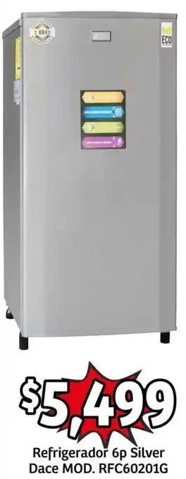 Soriana Mercado Refrigerador 6p Silver Dace MOD. RFC60201G oferta
