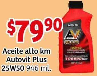 Soriana Mercado Aceite Alto km Autovit Plus 25W50 946ml oferta