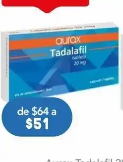 Farmacia San Pablo Tadalafil 20.0 mg aurax 1 tabletas oferta