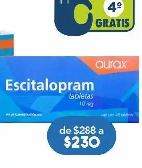 Farmacia San Pablo Escitalopram 10 mg aurax 28 tabletas oferta