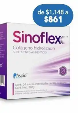 Farmacia San Pablo Sinoflex colágeno hidrolizado en polvo 30 piezas oferta