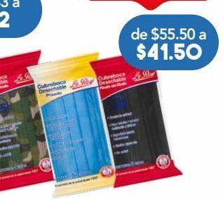 Farmacia San Pablo Le roy cubreboca desechable plisado negro 5 piezas oferta