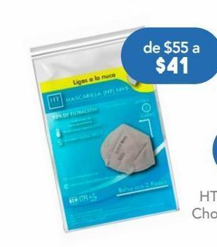 Farmacia San Pablo Ht mascarilla n95 desechable unitalla con ligas a la nuca 2 piezas oferta