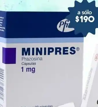 Farmacia San Pablo Minipres 30 cápsulas caja clorhidrato de prazosina 1 mg oferta