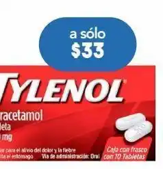 Farmacia San Pablo Tylenol auxiliar en el alivio del dolor y fiebre 10 tableta oferta