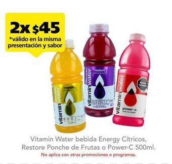 Farmacia San Pablo Vitamin water restore sabor ponche de frutas 500 ml oferta