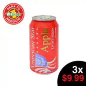Waldos Paquete soda american star manzana 355ml 3 x $9.99 oferta