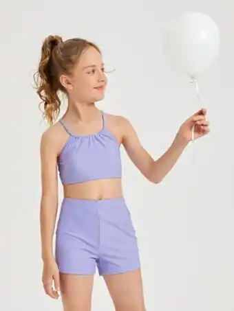 SHEIN Niñas bañador bikini simple con tira cruzada oferta