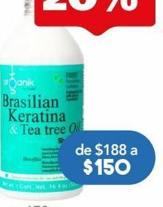 Vivorganik by vivelle energizing shampoo queratina brasileña y aceite de té de árbol 500 ml