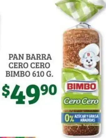 Soriana Híper Pan Barra Cero Cero Bimbo 610g oferta
