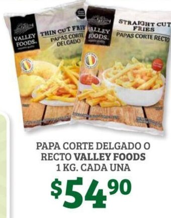 Soriana Híper Papa Corte Delgado o Recto Valley Foods 1 kg Cada una oferta
