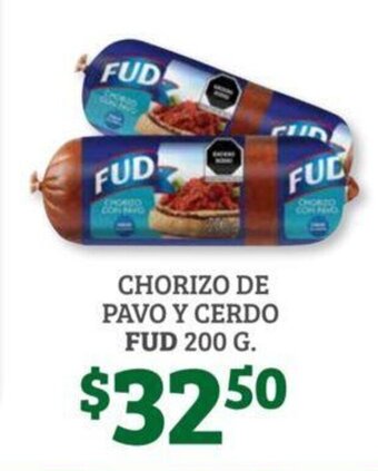 Soriana Híper Chorizo de Pavo Y Cerdo FUD 200g oferta
