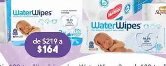 Waterwipes toallitas húmedas para bebé, 3 paquetes con 60 toallitas c/u 180 piezas
