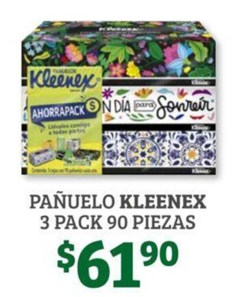 Soriana Híper Pañuelo Kleenex 3 Pack 90 Piezas oferta