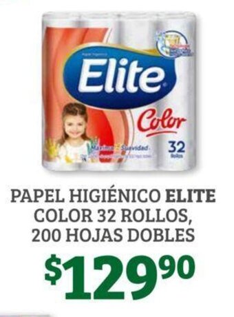 Soriana Híper Papel Higienico Elite Color 32 Rollos, 200 Hojas Dobles oferta