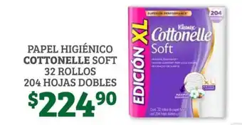 Soriana Híper Papel Higienico Cottonelle Soft 32 Rollos 204 Hojas Dobles oferta