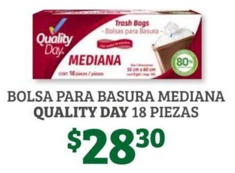 Soriana Híper Bolsa para Basura Mediana Quality Day 18 Piezas oferta