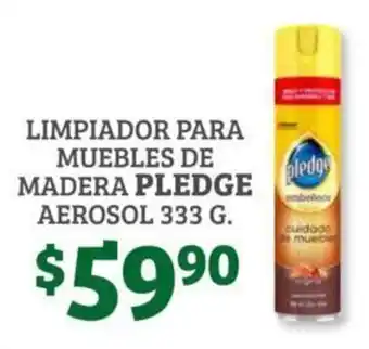 Soriana Híper Limpiador para Mueble de Madera Pledge Aerosol 333g oferta