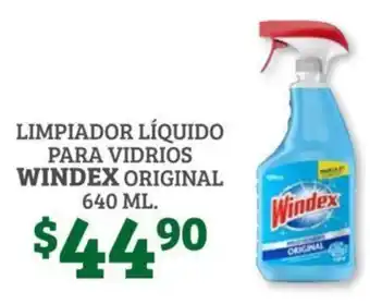 Soriana Híper Limpiador Liquido para vidrios Windex Original 640 ml oferta