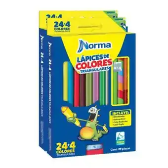 Sam's Club Lápices de colores triangulares norma 2 cajas con 24+4 pzas oferta