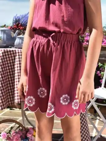 SHEIN Shein niñas shorts con estampado floral con lazo delantero ribete en abanico oferta