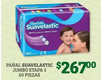 Pañal Suavelastic Jumbo Etapa 5 60 Piezas