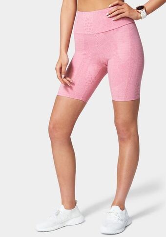 Bebe Bebe logo embossed snakeskin biker short oferta