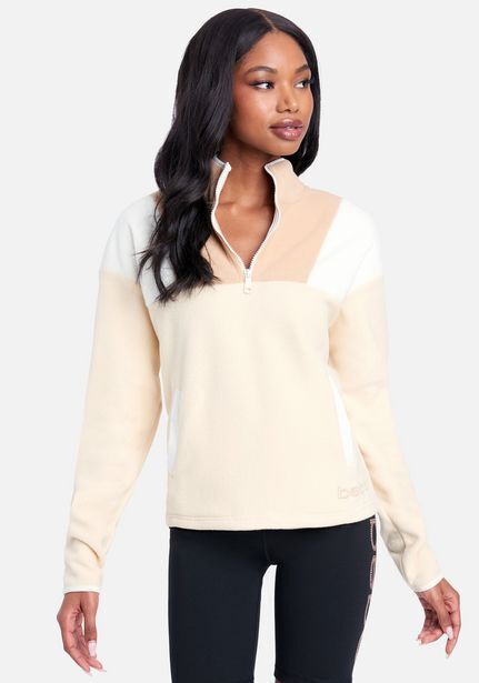 Bebe Bebe logo  fleece color block pullover oferta