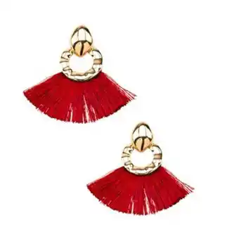 Cristian Lay Aretes flecos rojos oferta