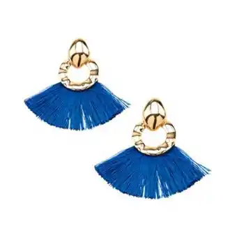 Aretes flecos azul