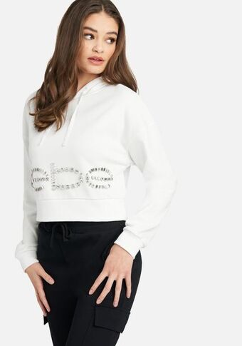 Bebe Bebe stone logo french terry hooded top oferta