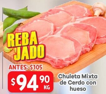HEB Chuleta Mixta de Cerdo con hueso oferta