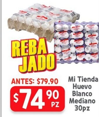 HEB Mi Tienda Huevo Blanco Mediano 30 pz oferta