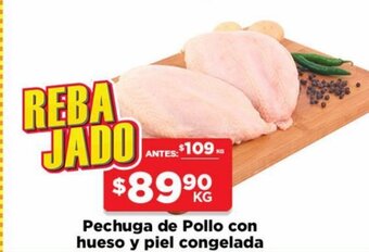 HEB Pechuga de Pollo con hueso y piel congelada oferta